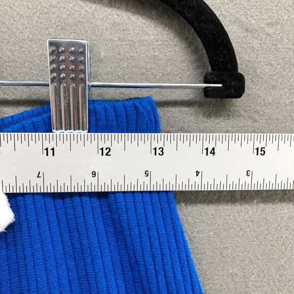 Left Of Center Midi Skirt Womens S Pull On Royal Blue High Low Hem Mixed Media - Picture 11 of 12